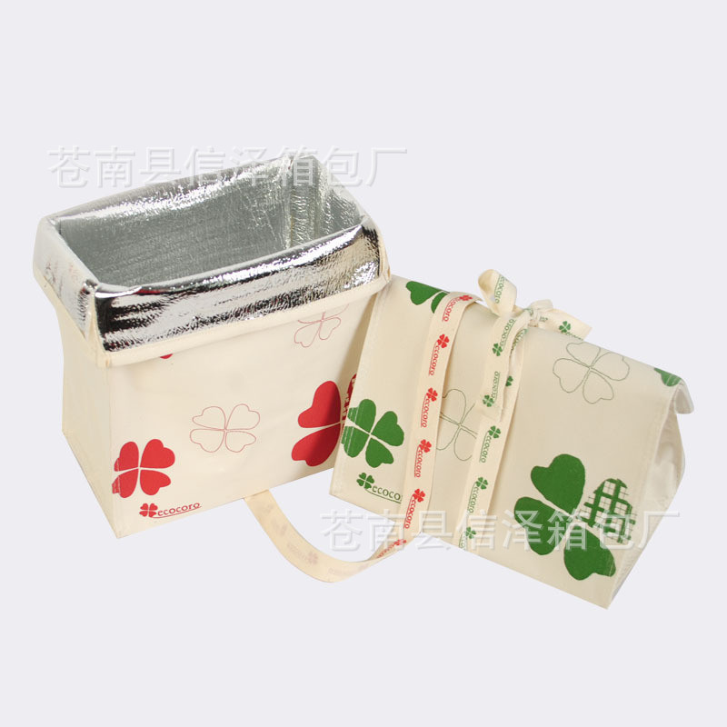 【诚信商家】供应彩印无纺布保温包可折叠冰包夏季水果饮料保鲜包|ms