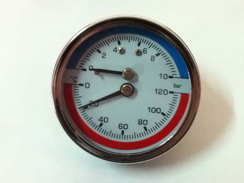 厂家y63轴向两用温度压力表 注塑机管道表 地暖分水器 地热压力表