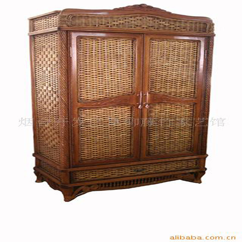 10507 Rattan furniture Rattan Wardrobe Manufactor Direct selling wholesale Straw Willow Storage cabinet