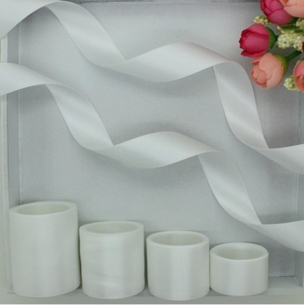 DIY蝴蝶結發飾材料 15MM白色雙面尼龍絲帶緞帶  按每米算