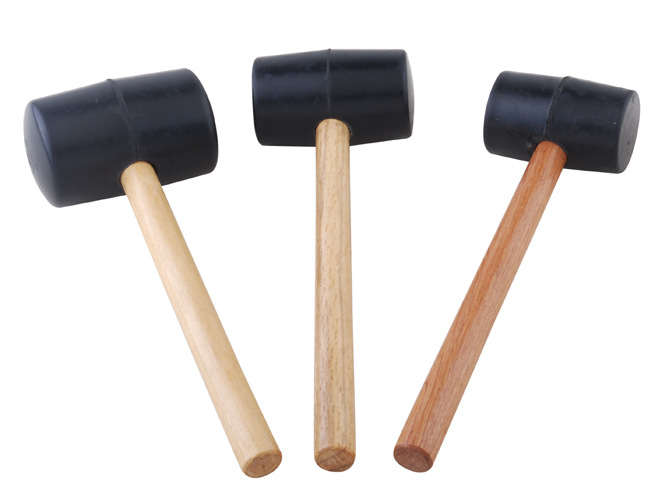 供应中式黑色圆木柄橡胶锤