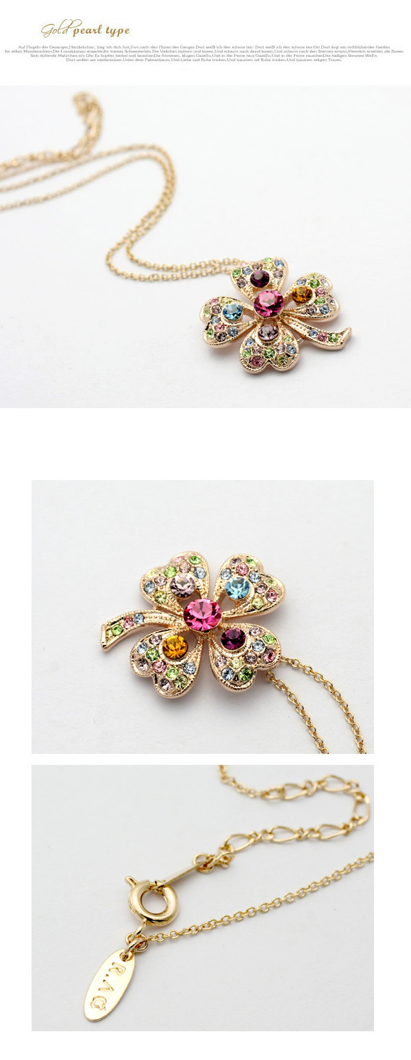 Fresh And Lovely Flower Crystal Necklace Sweet Girl Raw Accessories display picture 1