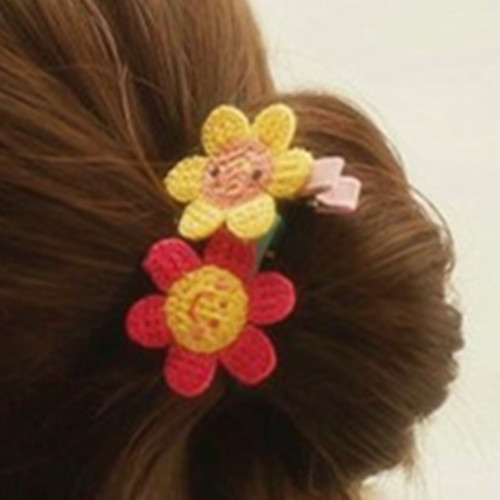 Korean jewelry wholesale cute hair accessories cartoon children's handmade hair clips braided pony fabric side clip BB clip