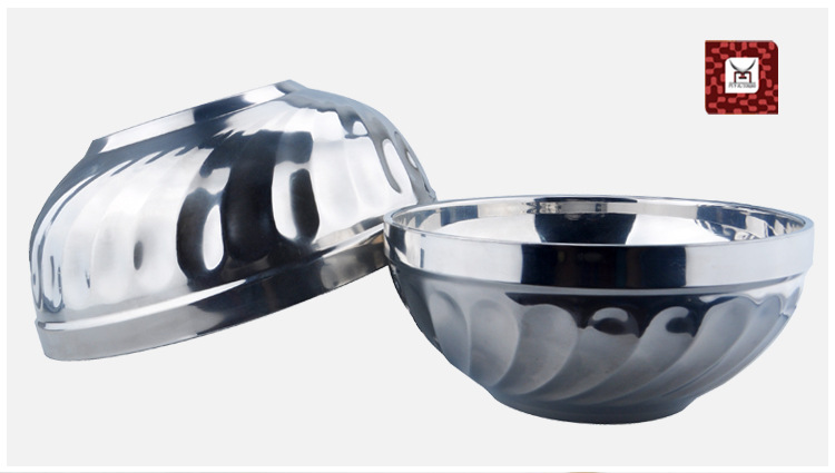 不銹鋼雙層玉蘭碗防燙