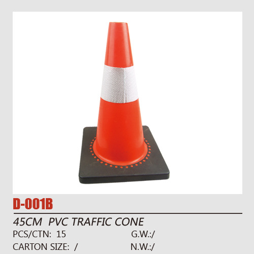 工厂直销桔色18英寸PVC反光路稚黑底 45CM高28"12"交通路障