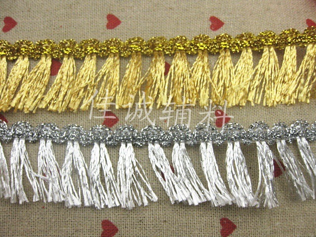 Una variedad de oro y plata seda borla encaje franja Ropa Accesorios textil hogar joyería DIY accesorios 3-6cm