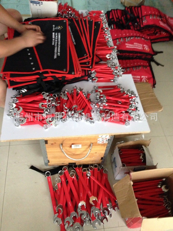 出口活动扳手8-24 12件套红麻沾塑柄两用扳手组套两用扳手