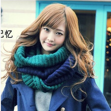 撞色针织围脖脖套围巾 批发 韩国百搭男女通用双色超大超厚超暖