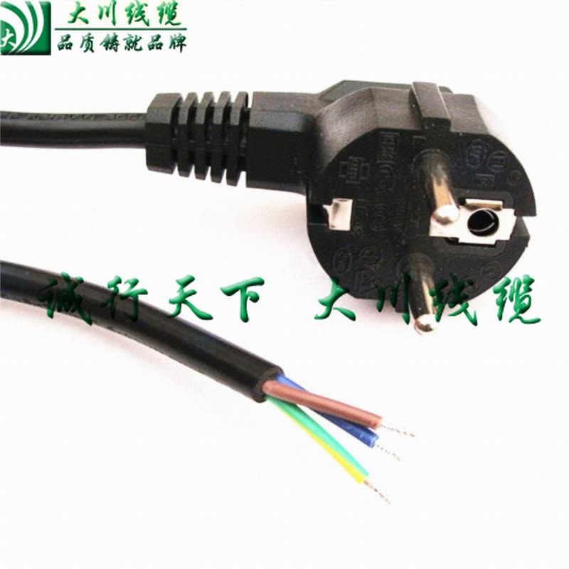 法国3插尾上锡电源线