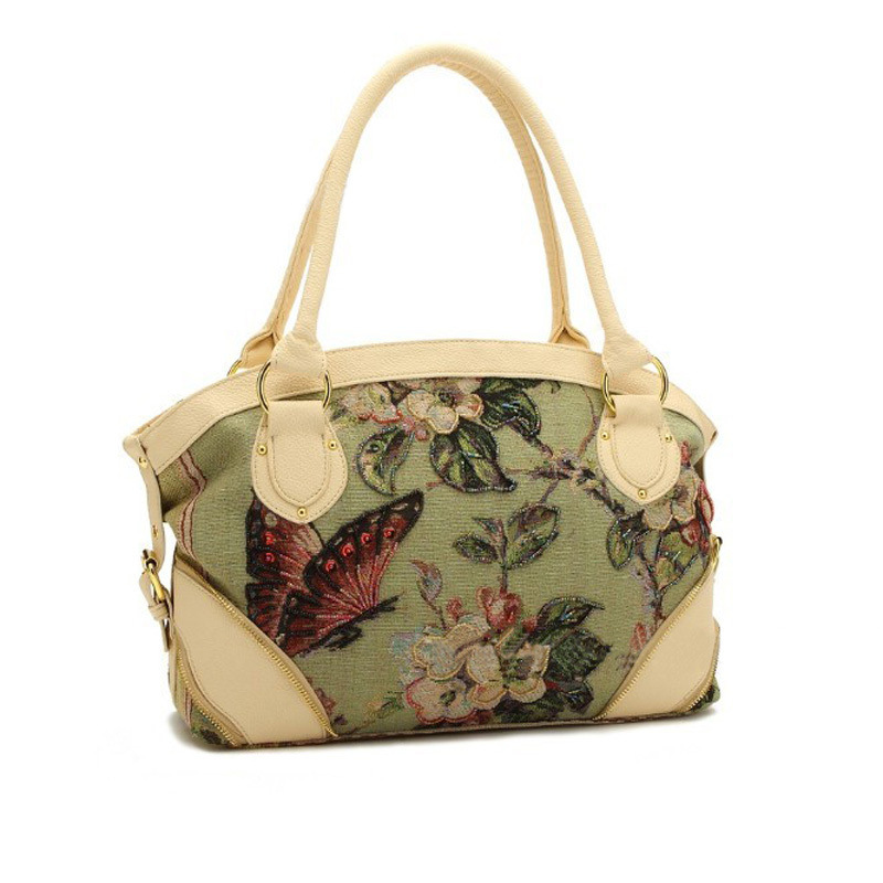 黛藝新款女包 民族風原創設計 手工花手提手拿女包挎包