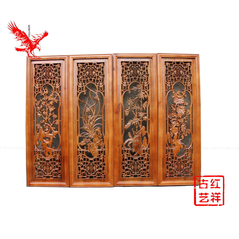 明清仿古家具 实木榆木家具 中式古典屏风 门窗|ms