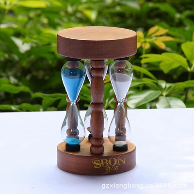 wooden  hourglass timer business affairs Craft gift time combination hourglass originality technology gift