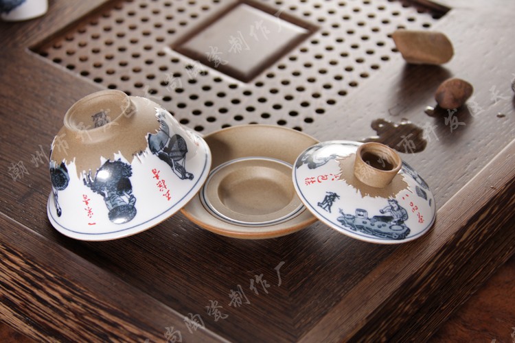 白釉製茶蓋碗小8