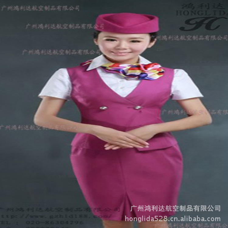 【民航空姐服】专业生产订做空姐服航空制服套装 新款空姐服设计