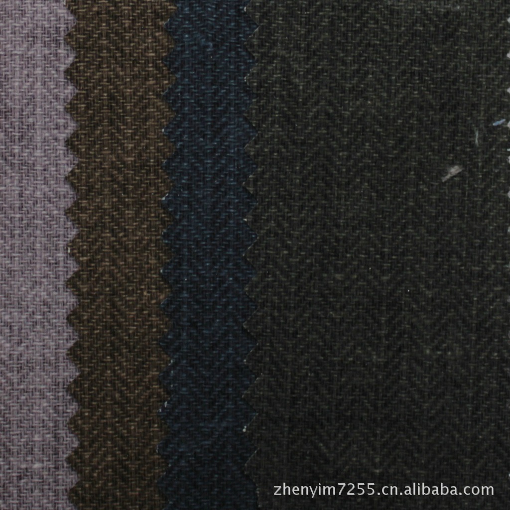 M-179 现货供应棉麻混纺人字斜双面涂层过胶服装面料 刮色棉麻