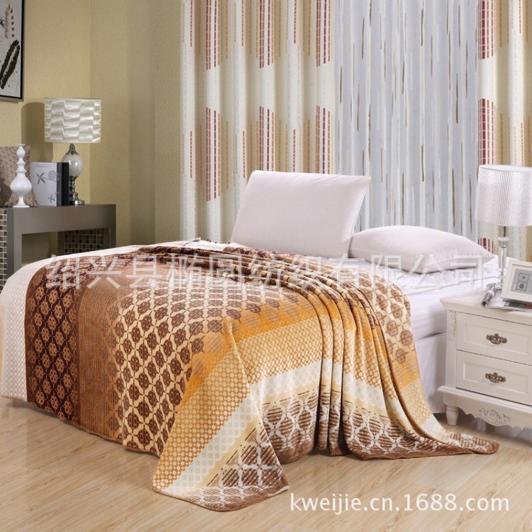 现货批发2017法兰绒水貂绒涤纶毛毯【椭圆纺织厂家供应】|ms