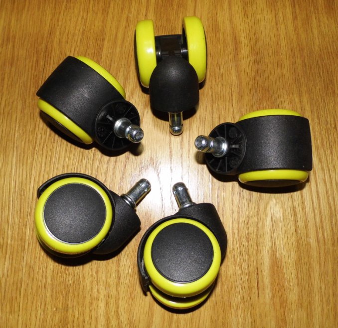 转椅脚轮插式黑淡黄万向轮PU轮地板轮5只轮彩色轮椅盟包邮滚轮11