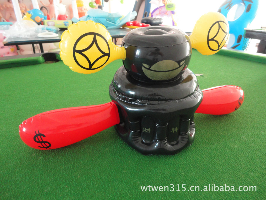 格萨批发供应PVC充气财神帽子  订做充气PVC头盔 定制圣诞子