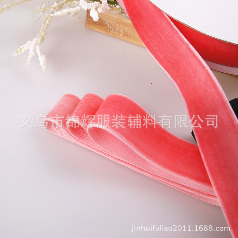 义乌厂家2.5cm天鹅绒织带服装辅料绒带丝绒带纺织蝴蝶结锦纶-阿里巴巴
