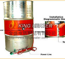 油脂桶电热带防稠重油桶硅胶加热带防凝结硅橡胶发热带带温控调节