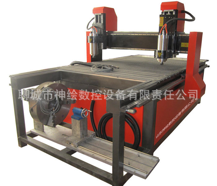 SH-1325雙機頭木工雕刻機(帶旋轉軸)