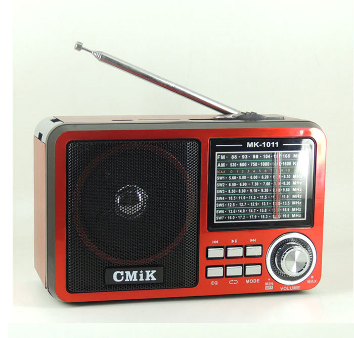 FM/AM/SW1-7/9 wave card-inserting radio portable morning exercise dance square speaker cmik radio detail image 3