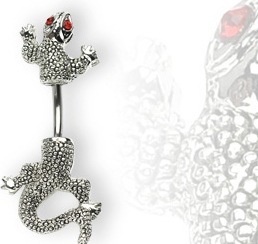 reverent puncture Manufactor wholesale Retro Lizard animal Belly Ring Vivid Gecko Navel TaoBao Source of goods