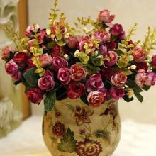 特价新品欧式高档古典雪花苞茶苞套装 绢花假花仿真花