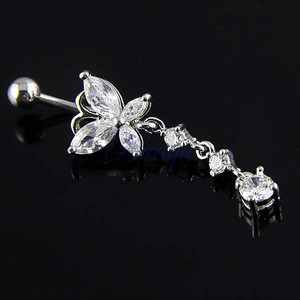 3A crystal zircon butterfly Horse eye Belly Ring Twinkle Human puncture Navel Cross border Source of goods Manufactor Direct selling