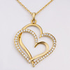 Accessory, hair mesh, jewelry, necklace, diamond, pendant heart-shaped, wholesale, European style