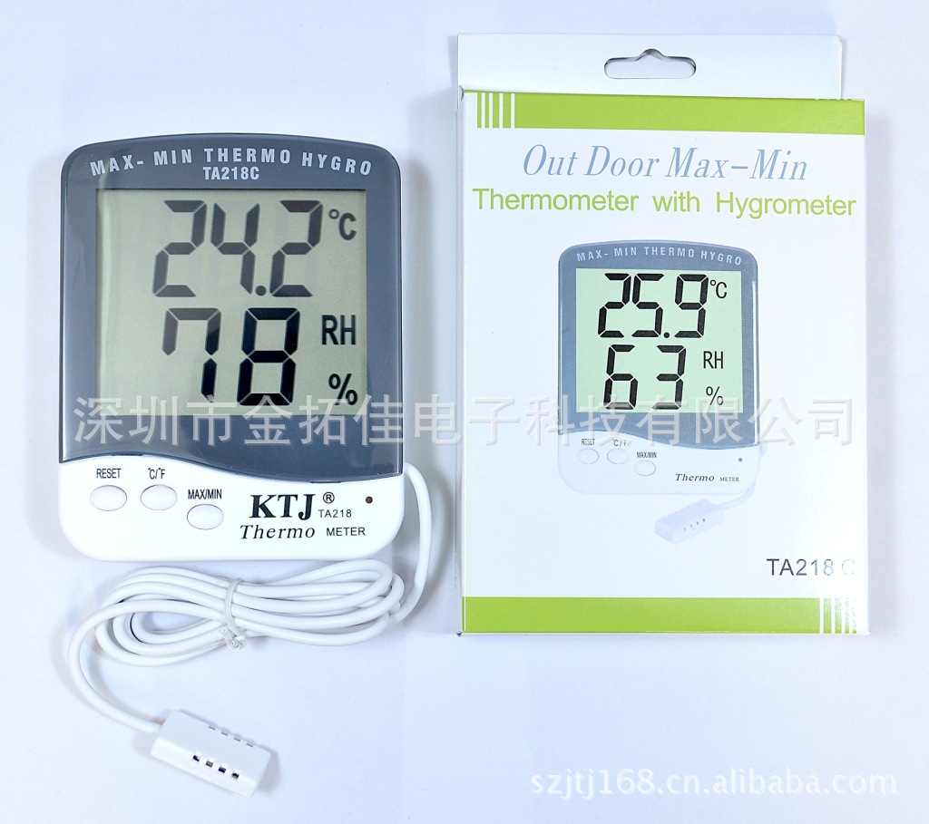 厂家直销供应TA218C大屏幕温湿度计（谭先垣）