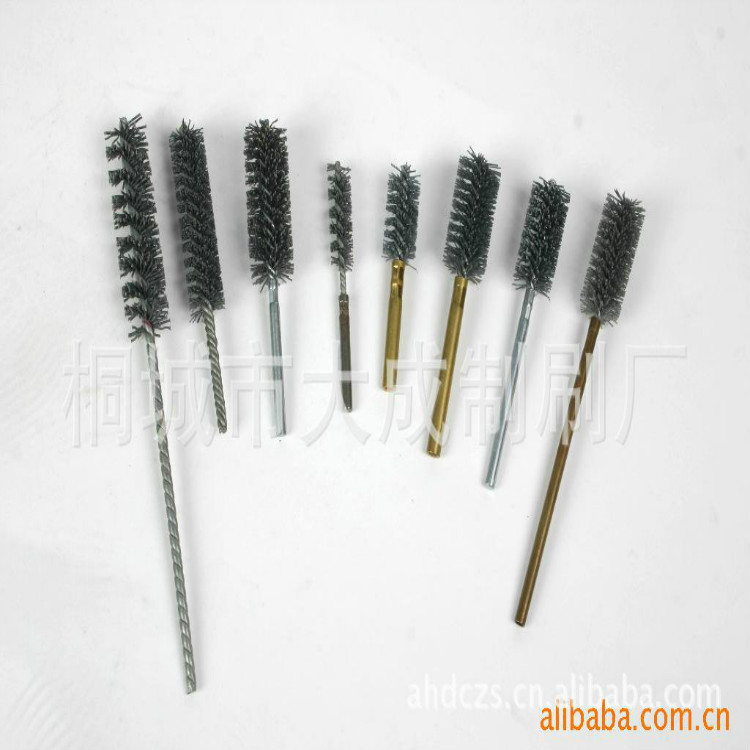 桐城大成制刷供应钢管内孔刷 除锈铜丝刷 钢丝轮  磨料丝管刷