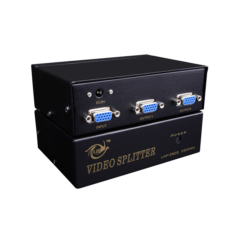 厂家批发供应联合发品牌3502VGA视频分配器 2口分频器 1进2出