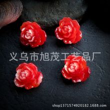 手工仿玉树脂花牡丹花、头饰发夹发簪DIY手机壳装饰树脂饰品配件