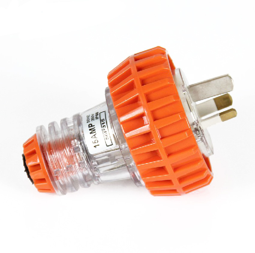 斯普威尔直销户外防雨防水插头 15A IP66 澳式插头