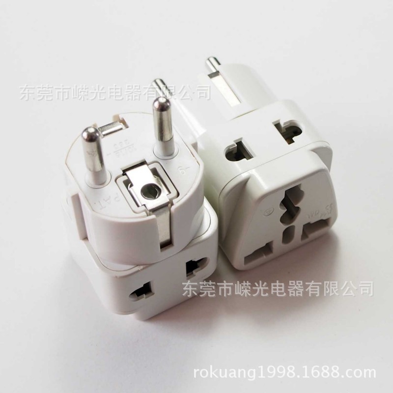 WDI-9-1 Schuko转换插座 德法式插头 烟斗式包胶插头 韩国转接头