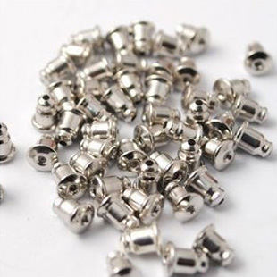 饰品配件 优质子弹头耳钉耳环用耳托/耳塞/耳堵/耳冒 银色