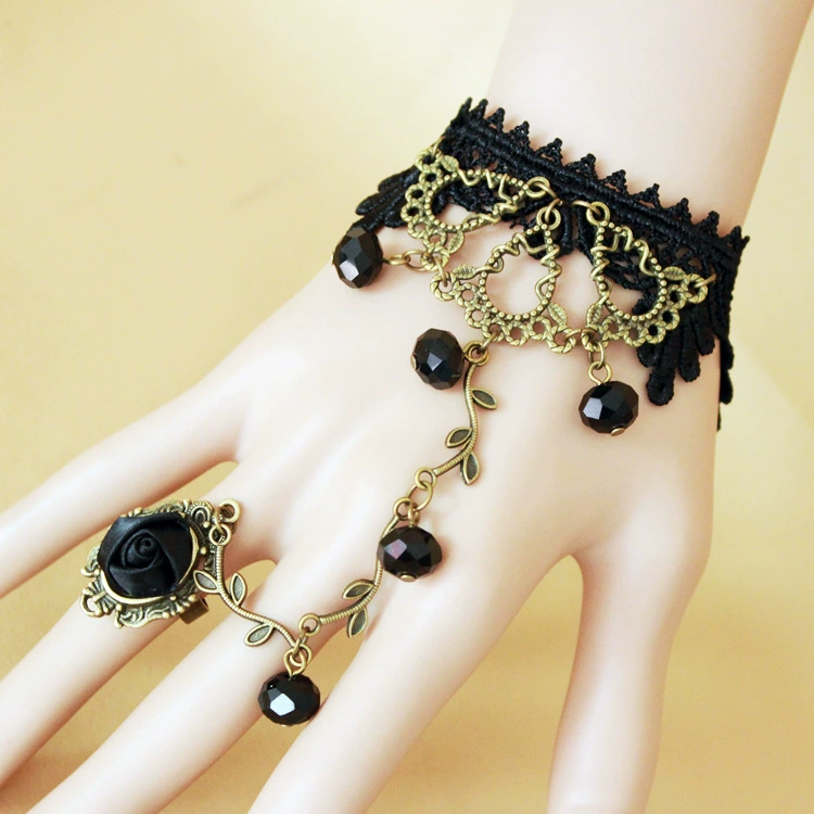 Retro black ring, accessory, Lolita style
