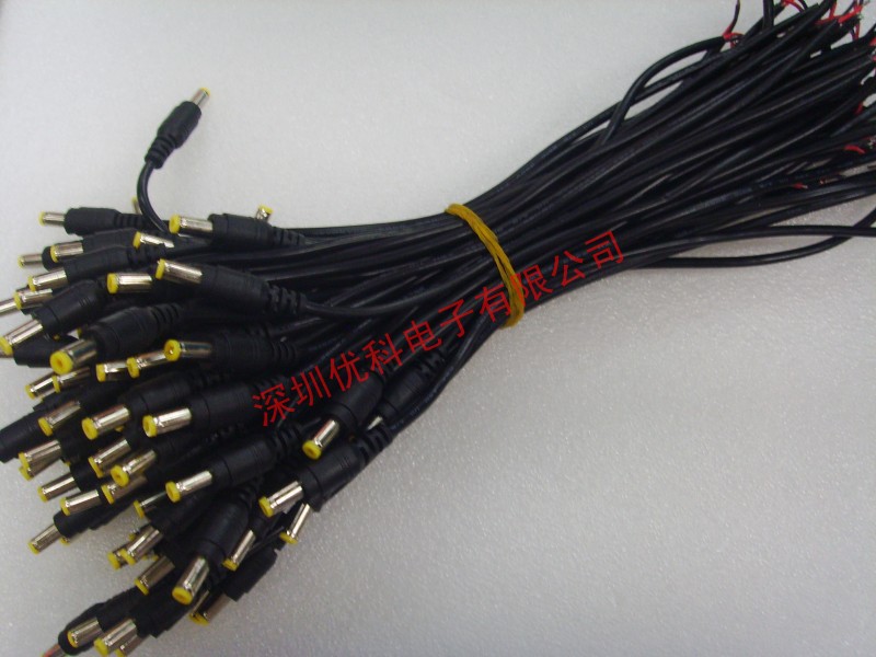 5.5*2.1 公头 黄头 DC电源线 监控DC插头线 0.5方纯铜 带卡簧