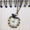 Apple, retro pocket watch for elementary school students, sweater, necklace, bronze keychain, wholesale