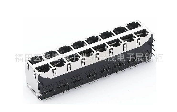 Сетевой интерфейс Ethernet Switch RJ45 с поворотом на 90 градусов, двойной слой экранирования без фильтра, 8P8C