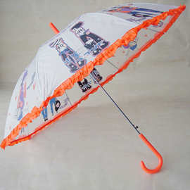 卡通图片直杆伞 外贸儿童雨伞  长把雨伞裙边伞 晴雨伞 定制批发