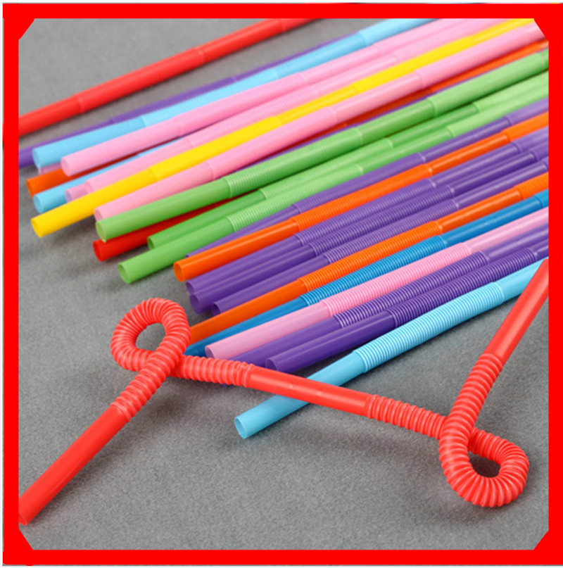 双童双弯吸管 趣味吸管 彩色白色黑色艺术吸管 酒吧饮料吸管100只