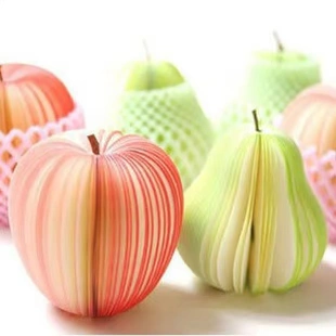 Оптовая продажа фабрики большая Южная Корея красное яблоко бумага для заметок ручка из цельного дерева 10 фруктов