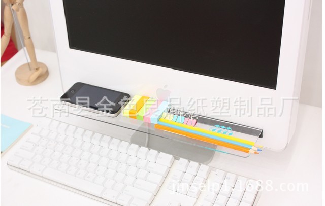 Computer Monitor Storage Rack Desktop Organization Tray Stationery Storage Box Message Board Computer Storage Shelf