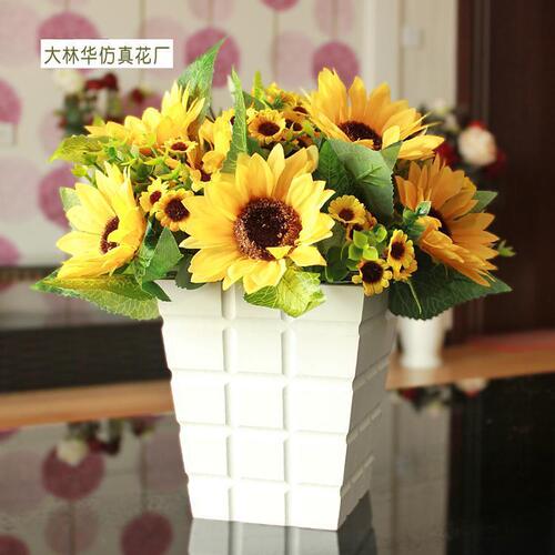 Wholesale of artificial flowers/7 sunflowers - the representative of sunshine, artificial flowers/artificial flowers
