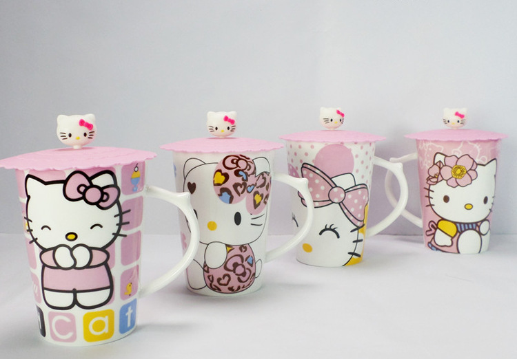Hello Kitty 創意帶蓋骨瓷杯 個性禮品杯3