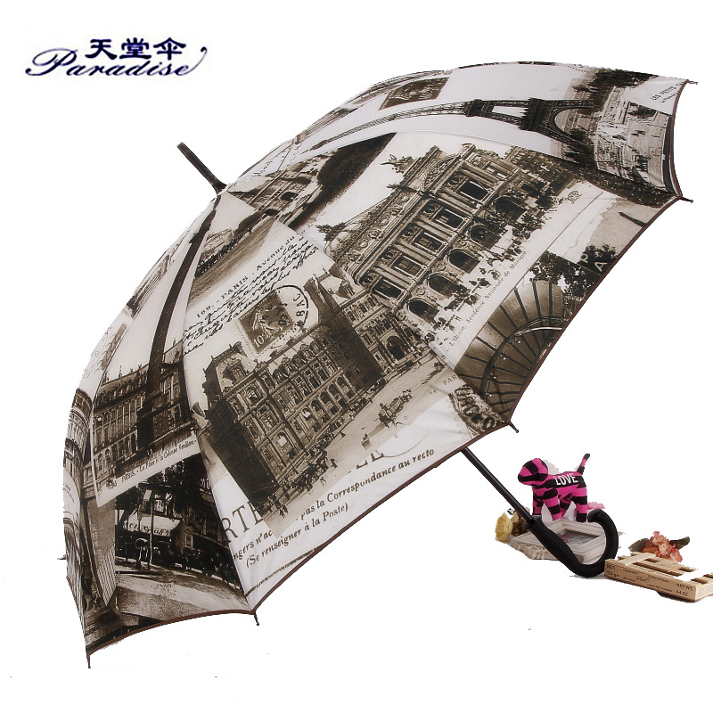 大量批发正品天堂伞大尺寸商务伞 直杆晴雨伞  创意伞 法式风情|ms