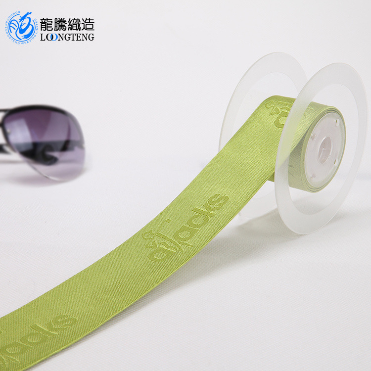 染色织字松紧带 跨境厂家提花字母logo弹力缎带 内裤边料薄松紧带