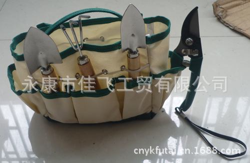5件套园林工具组套套装工具600D手提袋子园林铲子耙子园林剪刀